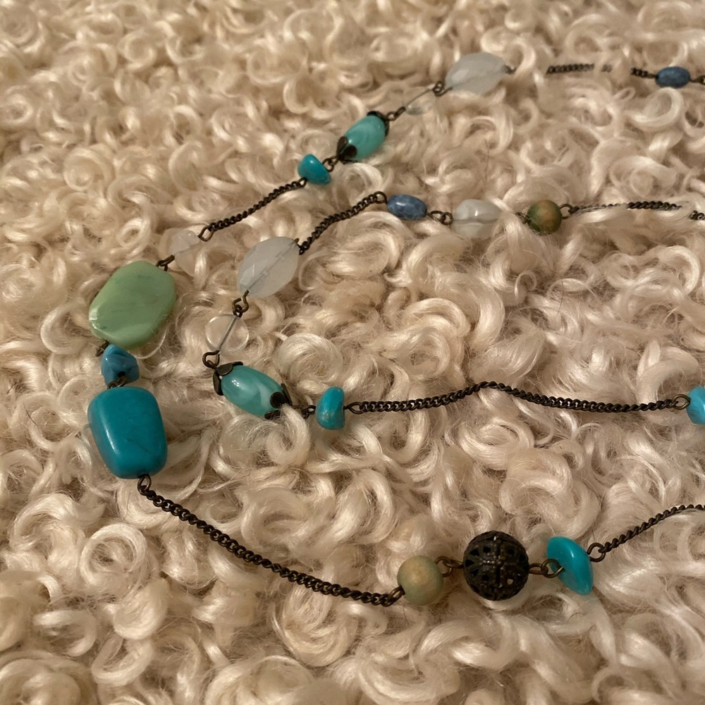 Long stone necklace
